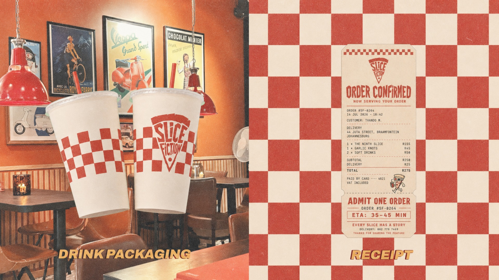 SLICE FICTION — Drink Packaging And Receipt
